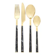 Zestawy sztućców - Stalowe sztućce w czarno-złotym kolorze 16 szt. Avie – Premier Housewares - miniaturka - grafika 1