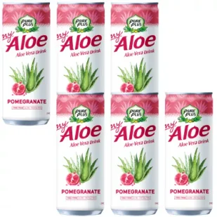 Pure Plus Napój z aloesem Aloe Vera Drink Granat zestaw 6 x 240 ml - Soki i napoje niegazowane - miniaturka - grafika 1