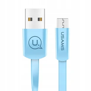 P4Y Płaski Kabel Micro USB US-SJ201 U2 1.2m niebieski - Kable USB - miniaturka - grafika 1
