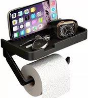 Stojaki i wieszaki na papier toaletowy - Uchwyt na papier z półką Czarny WC Loft Toaletowy - miniaturka - grafika 1