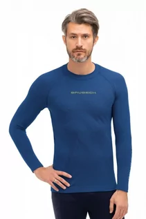 Koszulki sportowe męskie - Koszulka termoaktywna męska z długim rękawem Brubeck 3D PRO LS15950 ciemnoniebieski - grafika 1