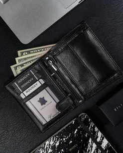 Lumarko Duży skórzany czarny portfel męski RFID — Ronaldo! - Portfele - miniaturka - grafika 6