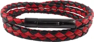 Naszyjniki męskie - Skórzany naszyjnik Skórzany pasek 4 mm Męski naszyjnik Czarny / Czerwony 17-100 cm długości z zapięciem dźwigniowym Czarny pleciony, długość:50 centymetrów - miniaturka - grafika 1