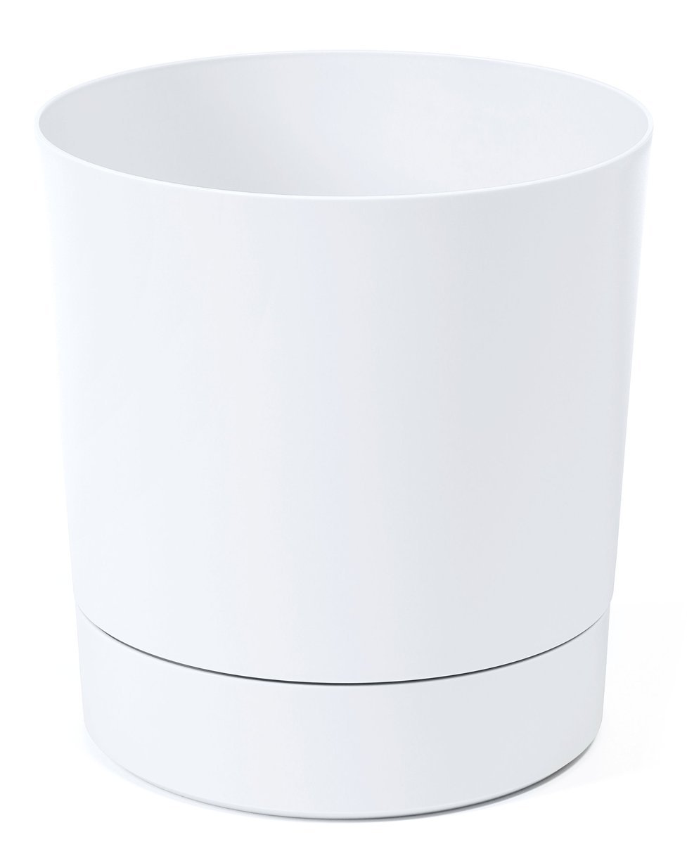 Doniczka Aura z podstawką biała - 32,5 cm