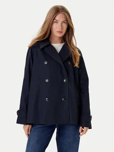 Tommy Hilfiger Trencz WW0WW45618 Granatowy Regular Fit - Płaszcze damskie - miniaturka - grafika 1