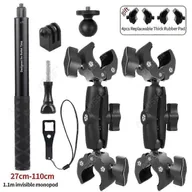 Selfie stick - Motocykl Bike Invisible Selfie Stick Monopod Uchwyt do montażu kierownicy dla Gopro Max Hero 11 Insta360 Jeden X2 X3 Akcesoria 1,1 m i 2 zestawy za... - miniaturka - grafika 1