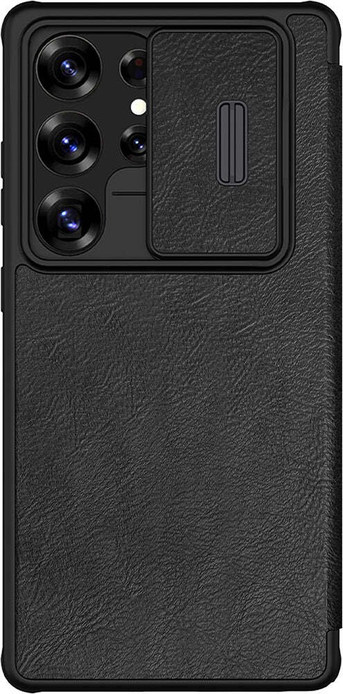 Nillkin Etui z klapką i ochroną aparatu Qin Pro do Galaxy S25 Ultra, czarne