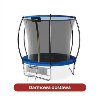 Trampolina ogrodowa 8FT 244cm + drabinka + siatka na obuwie, niebieska - Fuunky - Trampoliny - miniaturka - grafika 1
