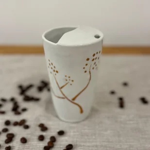 Porcelanowy kubek do kawy na wynos 375ml - Kubki - miniaturka - grafika 1