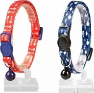 Obroże dla kotów - Duvo+ DUVO+ OBROŻA KOT W RYBKI NIEB/CZERW 20-30cm / 10mm 11190 - miniaturka - grafika 1