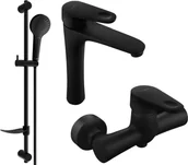 Zestawy baterii łazienkowych - Mexen Kama DF05 zestaw prysznicowy, czarny - 72514DF05-70 - miniaturka - grafika 1