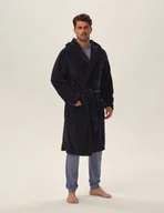 Szlafroki męskie - Szlafrok Hacker 41942-59X Granatowy - Henderson - miniaturka - grafika 1