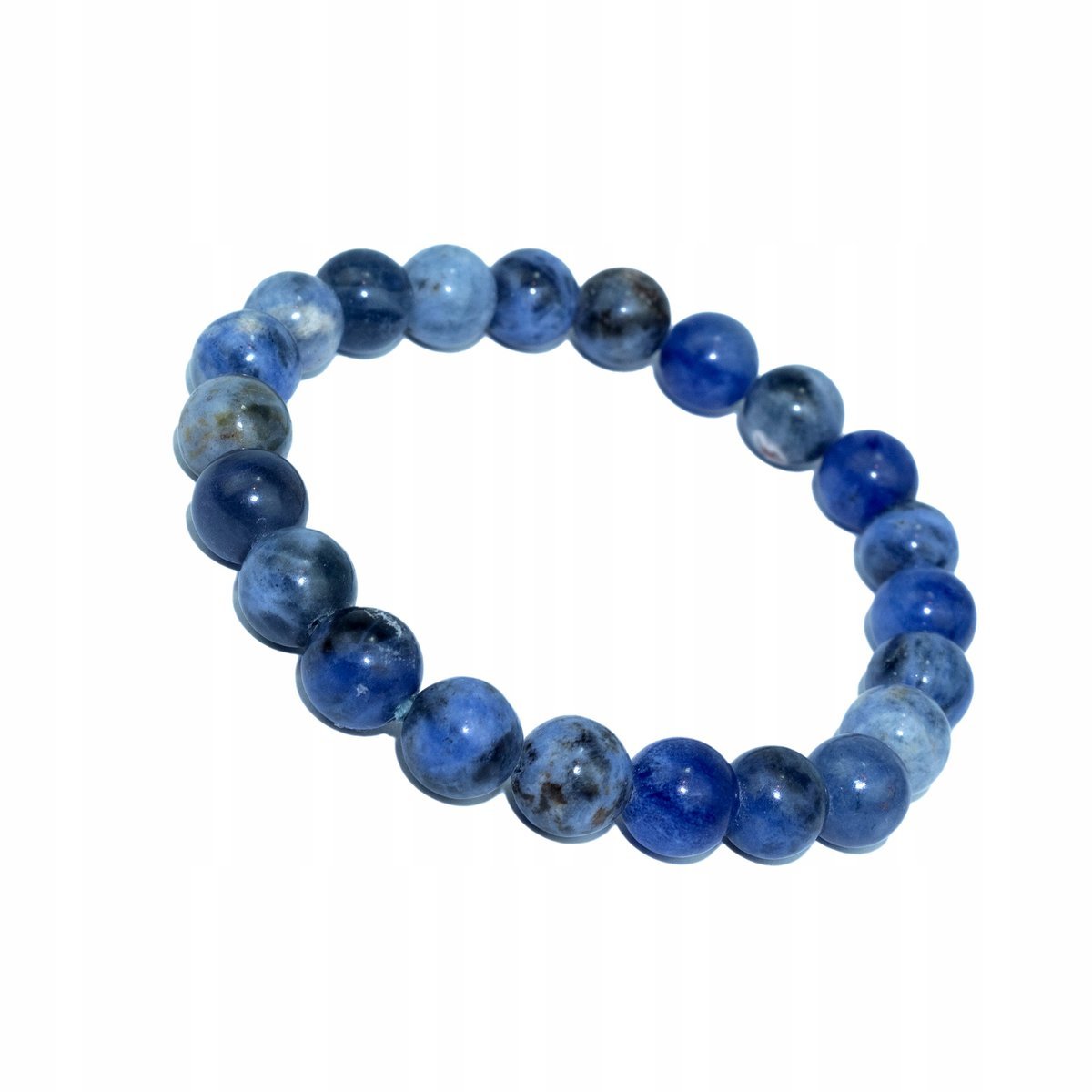 Bransoletka naturalny SODALIT kule 8mm gumka, bez marki, AG00000711