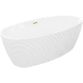 Wanny - Mexen Lira wanna wolnostojąca wzór 170 x 80 cm, biała, przelew złoty szczotkowany - 52831708000-55 - miniaturka - grafika 1