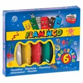 Masy plastyczne - Titanum Plastelina flamingo 6 kolorów - miniaturka - grafika 1