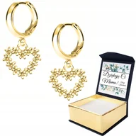 Kolczyki - Kolczyki złote Kwiaty Serce 925 WŁASNY NADRUK - miniaturka - grafika 1