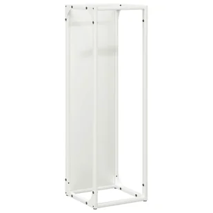 vidaXL Stojak na drewno opałowe biały 25x25x80 cm - Wózki magazynowe - miniaturka - grafika 1