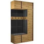 Meble do przedpokoju - Garderoba półszafa z nadstawką szafka na buty meble do przedpokoju z panelami tapicerowanymi ORION 20 dąb artisan biały grafit - miniaturka - grafika 1