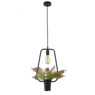 Lampy sufitowe - Polux Lampa wisząca IL MIO SOREN czarna 1*E27 kwadrat z kwiatkiem 313867 - miniaturka - grafika 1