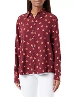 Bluzki damskie - Seidensticker Damska bluzka - modna bluzka - Regular Fit - kołnierz koszuli - długi rękaw - 100% wiskoza, bordowo-czerwony, 40 - miniaturka - grafika 1