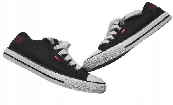 LEVI'S CZARNE TRAMPKI DAMSKIE PŁASKA PODESZWA LOGO 39 1JŁA