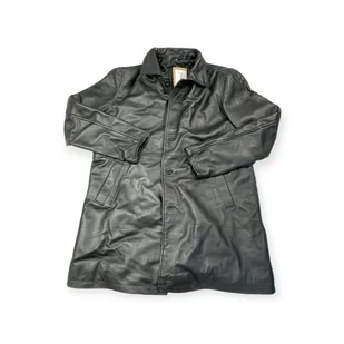 Płaszcz męski czarny REAL LEATHER 2XL - Płaszcze męskie - miniaturka - grafika 1