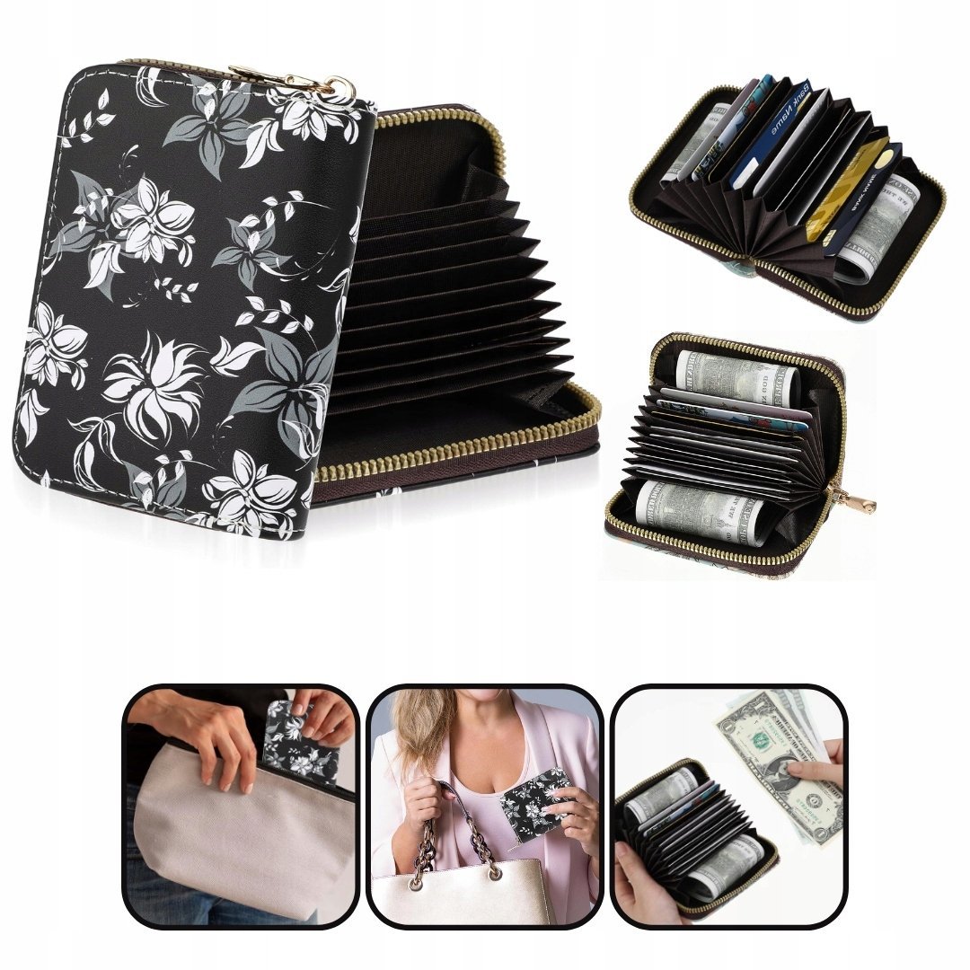 ETUI NA KARTY ZE SKÓRY PU - PORTFEL DO TOREBKI - NA WIZYTÓWKI FUTERAŁ LEKKI