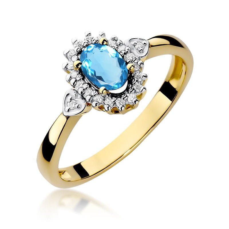 Złoty pierścionek Topaz 0,50ct żółte złoto pr. 585