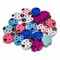 Dekoratorstwo - Drewniane koraliki BIEDRONKA 14x19mm mix 20szt. - miniaturka - grafika 1