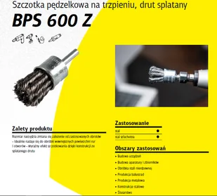 K.SZCZOTKA PĘDZELKOWA  19mm BPS600Z DRUT SKRĘCANY NIERDZEWNY - Akcesoria do elektronarzędzi - miniaturka - grafika 1