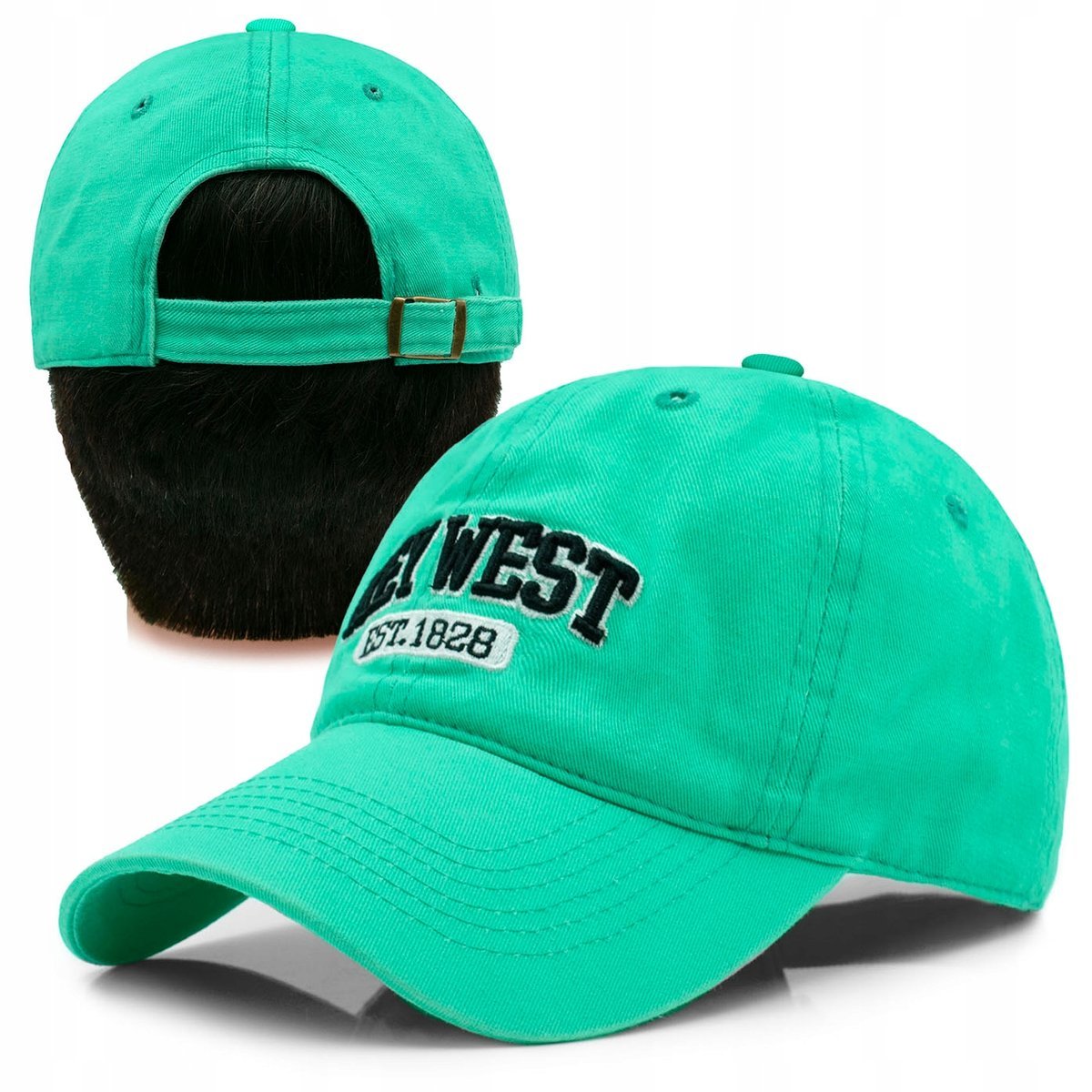 Czapka z daszkiem KEY WEST bejsbolówka TURKUSOWA bawełniana Pako Jeans