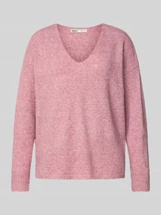 Sweter o kroju regular fit z dekoltem w serek model ‘RICA LIFE’ - Swetry damskie - miniaturka - grafika 1