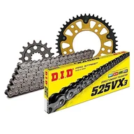 Części motocyklowe - Zestaw łańcuchów DID Stealth 525VX3 / 118 nitowy zamek złoty do BMW S RR 1000 ccm rok prod. 2009-2011 - miniaturka - grafika 1