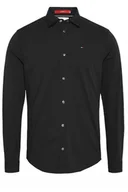 Koszule męskie - TOMMY JEANS TJM SLIM FIT OXFORD SHIRT BLACK KOSZULA CZARNA MĘSKA - miniaturka - grafika 1