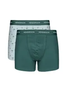 Majtki męskie - Bokserki Blank (dłuższa nogawka) 2-pak Henderson zielony L - miniaturka - grafika 1