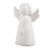 Ozdoby bożonarodzeniowe - Figurka ceramiczna Aniołek biały 12 cm - miniaturka - grafika 1