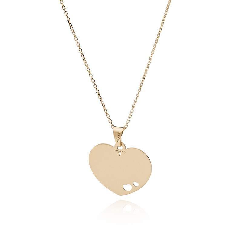 Złoty naszyjnik celebrytka - serce z grawerem, próba 585