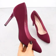 Czółenka - Czółenka szpilki zamszowe fuksja Sergio Leone 1339 - miniaturka - grafika 1