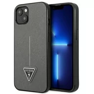 Etui i futerały do telefonów - Guess GUHCP14MPSATLG iPhone 14 Plus 6,7` srebrny/silver hardcase SaffianoTriangle Logo - miniaturka - grafika 1