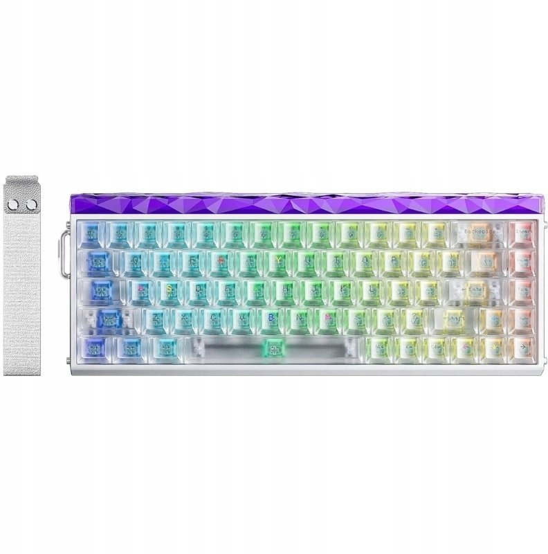 Aula Gasket HERO68 White Frosted Trenslucent Edge Lit Silver Magnetic switch RGB AUH68-WFTE-SM