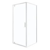 Kabiny prysznicowe - Kabina prysznicowa Solid DSPA+SC 80 x 100 CHR szkło transparentne 6 mm, profile chrom, drzwi uchylne KERRA - miniaturka - grafika 1