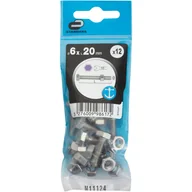 Śruby i nakrętki - Standers Śruba łeb sześciokątny 12 mm stal nierdzewna 6 x 20 mm 12 szt. - miniaturka - grafika 1