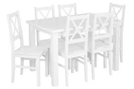 Stoły z krzesłami - Zestaw Biały Stół 120x80 + Krzesła Twarde Siedzisko Z071 - miniaturka - grafika 1