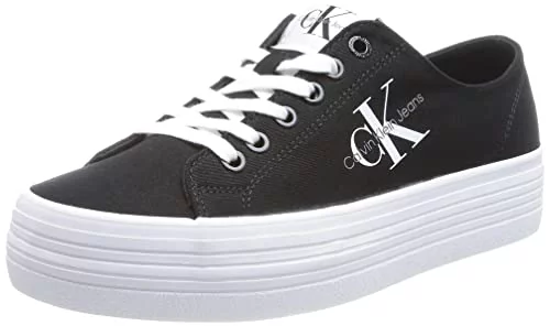 Calvin Klein Jeans Damskie sneakersy Vulc Flatform Essential Mono, czarne, 7 UK, Czarny, 40 EU