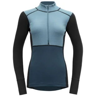 Damska koszulka Devold Lauparen Merino 190 Zip Neck Wmn Rozmiar: L / Kolor: niebieski/jasnoniebieski - Koszulki sportowe damskie - miniaturka - grafika 1