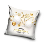 Poszewki na poduszki - Poszewka na Jasiek Złote bombki biała - miniaturka - grafika 1