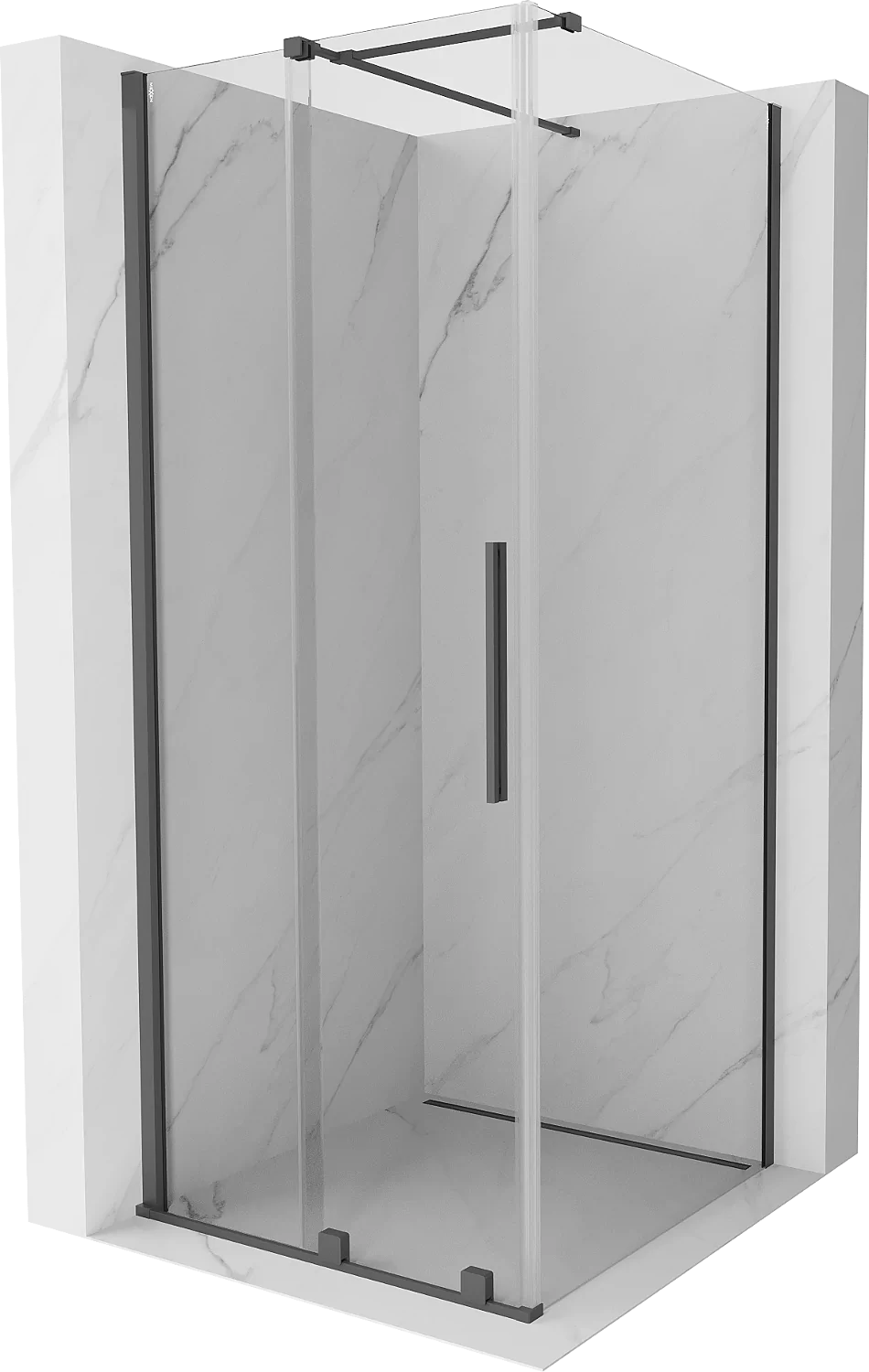 Mexen Velar kabina prysznicowa rozsuwana 90x90 cm, transparent, gun gray szczotkowany - 871-090-090-01-66