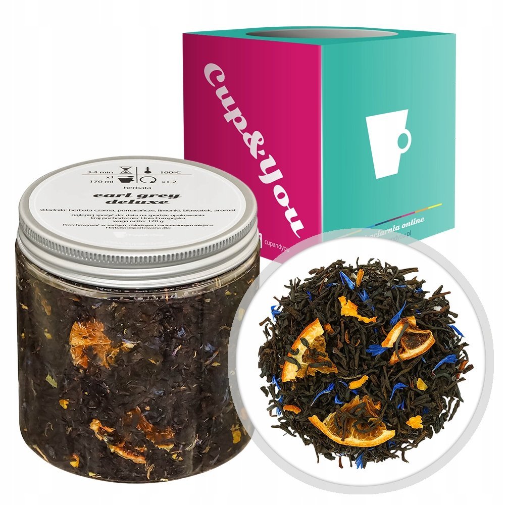 Herbata czarna EARL GREY DELUXE 120g najlepsza limonka - sypana liściasta herbata PREMIUM Cup&You