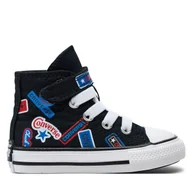 Buty dla chłopców - Trampki Converse Chuck Taylor All Star Easy On Stickers A06357C Czarny - miniaturka - grafika 1