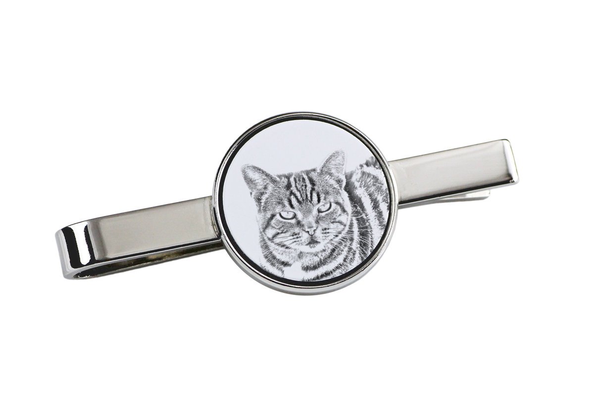 Manx - spinka do krawata z kotem, personalizowany klips do krawata, wyjątkowy prezent dla mężczyzny marki Art-Dog